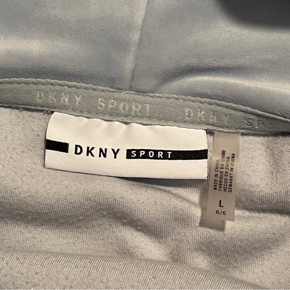 Women’s DKNY Sport soft velour hoodie in Ice Blue, size L - Picture 5 of 9